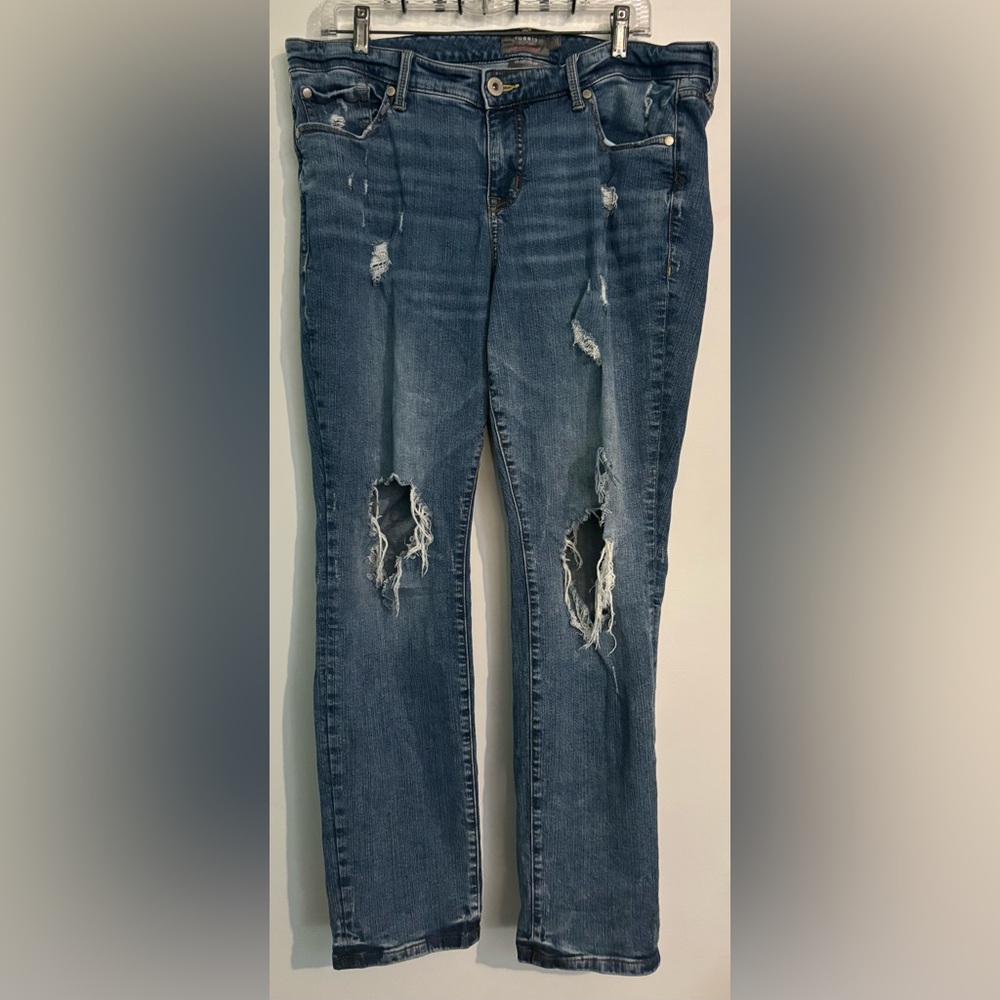 Torrid Premium Denim Womens 14 Boyfriend Straight Vintage Stretch‎ Distressed